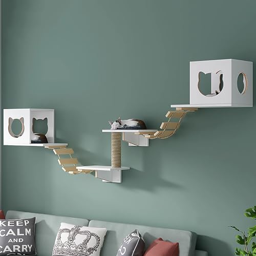 FATACO Kletterwand Katzen Set, Katzen Wand Klettern, Katzen Kletterwand, 15 mm Dicke Platte, Robust und Langlebig (Size : Style 3) von FATACO