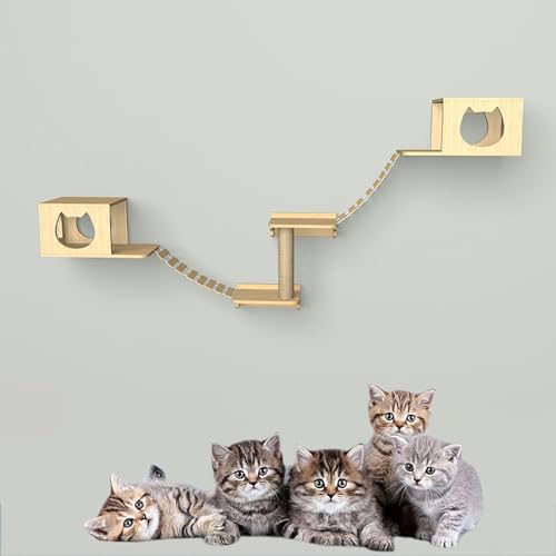 Katzen Kletterwand, Katzen Wand Klettern Set, Inklusive Sprungplattformen, Leitern, Katzenhaus und Katzenkratzbaum (Size : Style 1) von FATACO