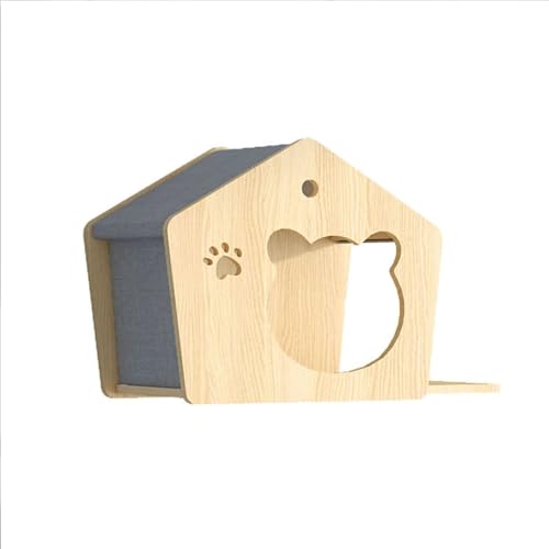 Katzen Kletterwand Set, Katzen-Wandstange, Inklusive Katzenhaus, Katzenkratzbaum, Katzenleiter, Katzenbrücke, Sprungplattform, Verdickte Platte ist Langlebig (Size : C10-Right) von FATACO