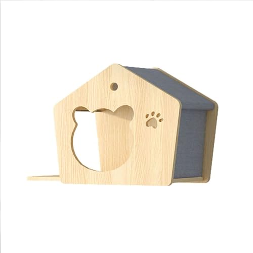 Katzen Kletterwand Set, Katzen-Wandstange, Inklusive Katzenhaus, Katzenkratzbaum, Katzenleiter, Katzenbrücke, Sprungplattform, Verdickte Platte ist Langlebig (Size : C9-Left) von FATACO