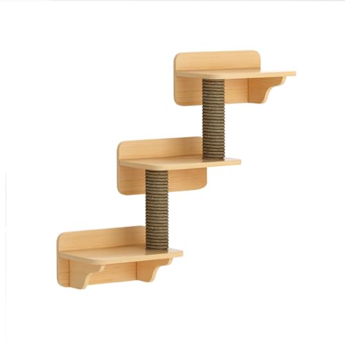 Katzen Kletterwand Set, Kletterwand Katzen Holz, mit Katzenhaus, Kratzbäumen, Katzenleiter, Sprungplattformen, zum Klettern, Schlafen und Spielen (Size : C13) von FATACO