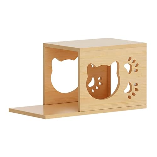 Katzen Kletterwand Set, Kletterwand Katzen Holz, mit Katzenhaus, Kratzbäumen, Katzenleiter, Sprungplattformen, zum Klettern, Schlafen und Spielen (Size : C8) von FATACO