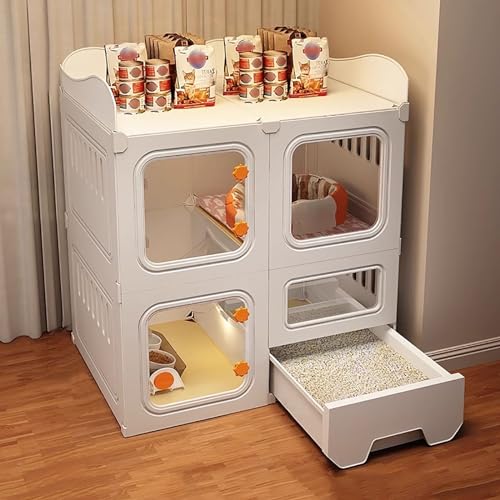 Katzenkafig Mit Klo, KatzenkAäfig, Katzenlaufstall für Kleintiere mit Geschlossener Katzentoilette, Aufbewahrung Oben, Solide, Langlebig und Leicht zu Reinigen ( Color : B 71x46.5x81cm , Size : Packag Katzenkafig Mit Klo, KatzenkAäfig, Katzenlaufstall für Kleintiere mit Geschlossener Katzentoilette, Aufbewahrung Oben, Solide, Langlebig und Leicht zu Reinigen ( Color : B 71x46.5x81cm , Size : Packag von FATACO