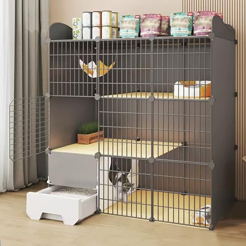 Katzenkafig mit Klo, Katzengehege für Wohnungskatzen, Katzenkäfig-Laufstall, Robust und Sicher, im Oberen Boden Können Dinge Aufbewahrt Werden, Einfach zu Montieren ( Color : Package 2 , Size : 109x39 Katzenkafig mit Klo, Katzengehege für Wohnungskatzen, Katzenkäfig-Laufstall, Robust und Sicher, im Oberen Boden Können Dinge Aufbewahrt Werden, Einfach zu Montieren ( Color : Package 2 , Size : 109x39 von FATACO