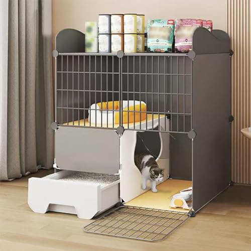 Katzenkafig mit Klo, Katzengehege für Wohnungskatzen, Katzenkäfig-Laufstall, Robust und Sicher, im Oberen Boden Können Dinge Aufbewahrt Werden, Einfach zu Montieren ( Color : Package 3 , Size : 75x39x Katzenkafig mit Klo, Katzengehege für Wohnungskatzen, Katzenkäfig-Laufstall, Robust und Sicher, im Oberen Boden Können Dinge Aufbewahrt Werden, Einfach zu Montieren ( Color : Package 3 , Size : 75x39x von FATACO