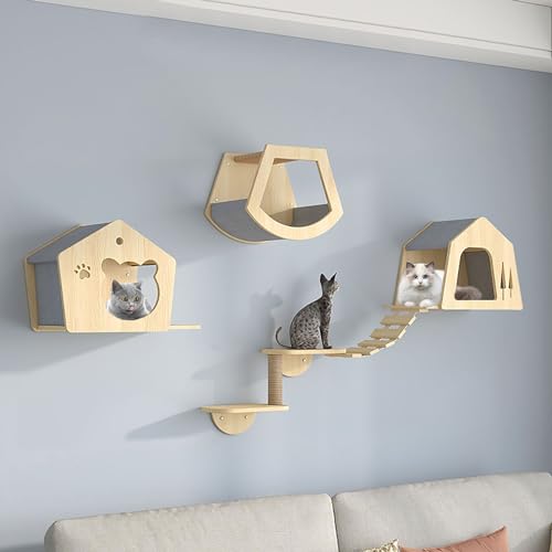 Katzentreppe Wand Set, Katzenregale und Sitzstangen für Die Wand, Inklusive Katzenhaus, Katzenleiter, Katzenkratzbaum, Sprungplattform, Können Durch Heimwerker Frei Kombiniert Werden ( Size : B3- 7PCS Katzentreppe Wand Set, Katzenregale und Sitzstangen für Die Wand, Inklusive Katzenhaus, Katzenleiter, Katzenkratzbaum, Sprungplattform, Können Durch Heimwerker Frei Kombiniert Werden ( Size : B3- 7PCS von FATACO