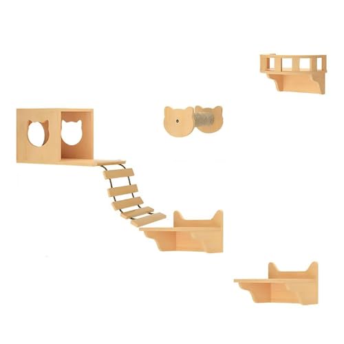 Kletterwand Katzen, Katzen Wand Klettern, Katzen Kletterwand Set mit Katzenkratzbaum, für Activity Indoor Kitty (Size : Style 1) von FATACO