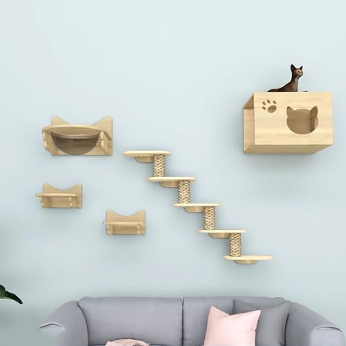 Kletterwand Katzen-Set, Katzenregale und Sitzstangen für die Wand, DIY-Anpassung, Verdickte Platte ist Robust und Langlebig (Size : Style 2) von FATACO