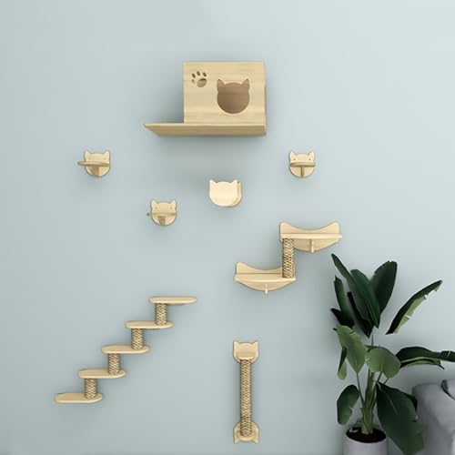 Kletterwand Katzen-Set, Katzenregale und Sitzstangen für die Wand, DIY-Anpassung, Verdickte Platte ist Robust und Langlebig (Size : Style 3) von FATACO
