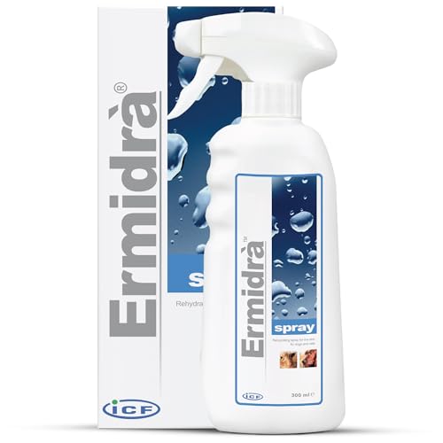 Ermidrà Feuchtigkeitsspray für Hunde, Katzen & Pferde | Hydratisierende & Beruhigende Hautpflege | Unterstützt EIN Weiches & Erfrischtes Fell | Ohne Ausspülen | 300ml von ICF