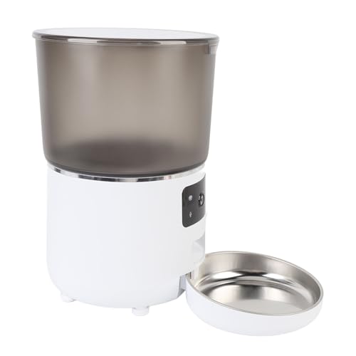 FAUOSWUK Automatische Haustierfutterautomatin, 4L USB Wireless Smart App Controlled Pet Food Spenser mit Zeitgesteuerter Portionskontrolle, für Katzenhunde, für Katzenhunde (Weiß) von FAUOSWUK