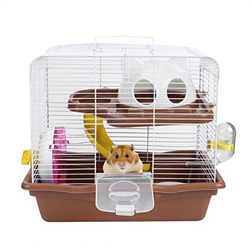 PET Hamster Cage, Doppelschicht Hamster Käfig mit Vakuumwasserflasche 35x26.5x32 cm Tragbarer Hamster -Käfig PET Hamster Cage, Doppelschicht Hamster Käfig mit Vakuumwasserflasche 35x26.5x32 cm Tragbarer Hamster -Käfig von FAUOSWUK