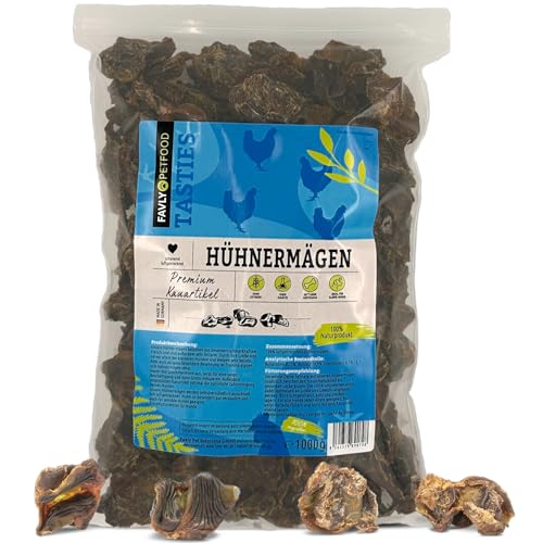 FAVLY Petfood Premium Hühnermägen für Hunde 1000g - luftgetrockneter Kauartikel 100% natürlich - splitterfrei - natürliche Zahnpflege - für kleine & große Hunde von FAVLY Petfood