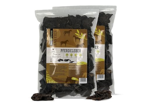 FAVLY Petfood Premium Pferdeleber für Hunde 2000g - luftgetrockneter Kauartikel 100% natürlich - splitterfrei - natürliche Zahnpflege - für kleine & große Hunde (2er Pack) von FAVLY Petfood