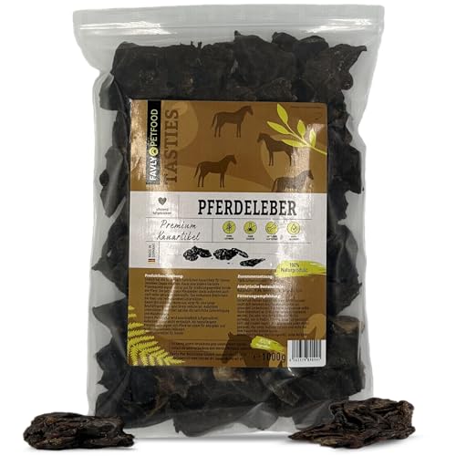 FAVLY Petfood Premium Pferdeleber für Hunde 1000g - luftgetrockneter Kauartikel 100% natürlich - splitterfrei - natürliche Zahnpflege - für kleine & große Hunde von FAVLY Petfood