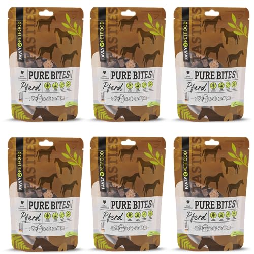 FAVLY Petfood Pure Bites Pferd: Trainingsleckerli für Hunde - Sorte: Pferd (Monoprotein) 720g - getreidefrei, zuckerfrei, kleines & softes Hundeleckerli - hohe Akzeptanz (6er Pack) von FAVLY Petfood