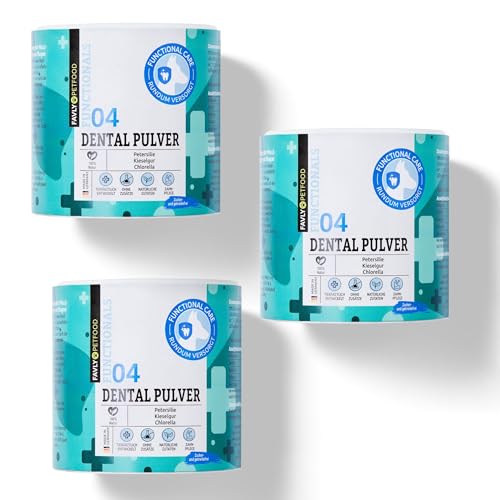 FAVLY Petfood - DENTAL Pulver für Hunde - bei Maulgeruch & hartnäckigem Zahnbelag - mit Anti-Zahnstein Formel - mit Bio-Chlorella & Heilkräutern - 3X 250g FAVLY Petfood - DENTAL Pulver für Hunde - bei Maulgeruch & hartnäckigem Zahnbelag - mit Anti-Zahnstein Formel - mit Bio-Chlorella & Heilkräutern - 3X 250g von FAVLY Petfood