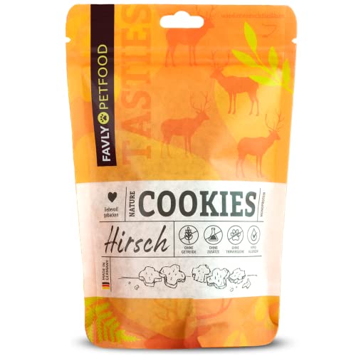 FAVLY Petfood Nature Cookies: getreidefreier Hundekeks - Sorte: Wild 120g - nur 4 Zutaten, zuckerfrei, kleines & Crunchy Hundeleckerli, Trainingssnack - hohe Akzeptanz von FAVLY Petfood