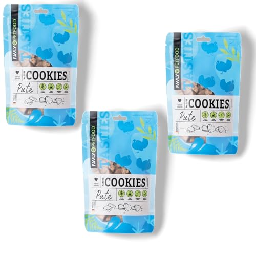 FAVLY Petfood getreidefreier Hundekeks - Sorte: Pute 360g - nur 3 Zutaten, zuckerfrei, kleines & Crunchy Hundeleckerli, Trainingssnack - hohe Akzeptanz (3er Pack) von FAVLY Petfood