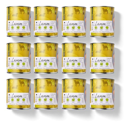 Favly Hundefutter Lamm mit Süßkartoffel & Karotte 12x800g – Getreidefrei, Nassfutter für Hunde, hypoallergen & sensitiv von FAVLY Petfood