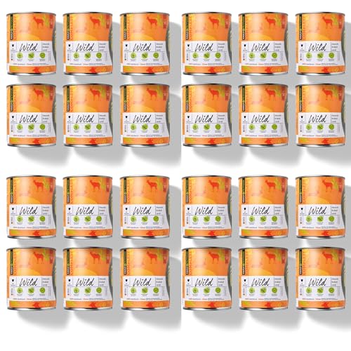 Favly Hundefutter Wild mit Amaranth, Brokkoli & Leinöl 24x800g – Getreidefreies Hundefutter, artgerecht & verträglich von FAVLY Petfood