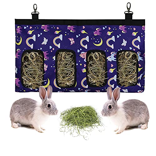 Futterbeutel für Kaninchen mit Vier Löchern, Futterbeutel für Haustiere, Heubeutel, Futterbeutel „Mein Nachbar Totoro“, Aufbewahrung im Freien (Farbe: E) von FAXIOAWA