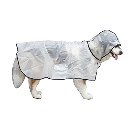 Haustier-Regenmantel, transparenter Hunde-Regenmantel, mattierter TPU-Poncho, Ultraleicht, mit Kapuze, wasserdichte Jacken für Alaskan Labrador Large Dog von FAXIOAWA