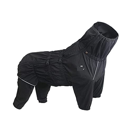 Hund Regenmantel Haustier Hund Regenmantel wasserdichte Haustier Hund Outdoor Jacke Kleidung Winter Warmer Mantel Großer Overall Reflektierender Regenmantel für Kleine Mittelgroße Hunde (Color : BLA von FAXIOAWA