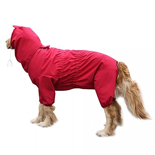 Hund Regenmantel Kleidung Overall Outfit Pudel Schnauzer Mops Französische Bulldogge Corgi Großer Großer Hund Regenjacke Outfit (Color : Red, Size : 20code) von FAXIOAWA