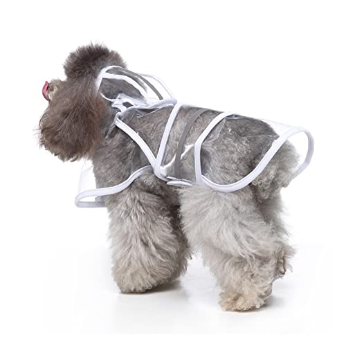 Hunde-Regenmantel Große wasserdichte Mantel-Regenjacke für Hunde mit Kapuze und Halsband und Geschirrloch transparenter Krempe, atmungsaktive verstellbare Hunde-Regenmantel-Jacke mit Kapuze (Color : von FAXIOAWA