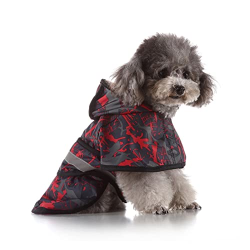 Hunde-Regenmantel Große wasserdichte Mantel-Regenjacke für Hunde mit Kapuze und Halsband und Geschirrloch transparenter Krempe, atmungsaktive verstellbare Hunde-Regenmantel-Jacke mit Kapuze (Color : von FAXIOAWA