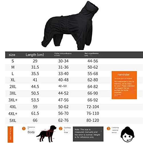 Hunde-Regenmantel mit hoher Wasserdichtigkeit für Hunde Reflektierender vierbeiniger Regenschutz-Overall für Welpen (Color : 308Black, Size : 2XL) von FAXIOAWA