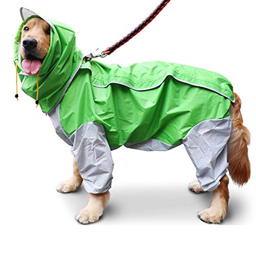 Hunderegenmantel wasserdichte Hundeanzüge mit Geschirrloch für mittelgroße Hunde Kapuzenjacke Klettverschluss Hunderegenponcho von FAXIOAWA