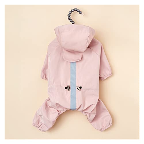 Reflektierender Hunde-Regenmantel, weiche, undurchlässige Polyester-Jacke für kleine Hunde-Haustierkleidung (Color : Pink, Size : L) von FAXIOAWA