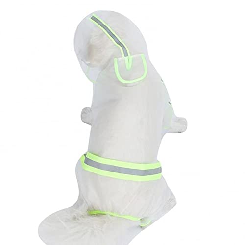 Regenmantel für Hunde, wasserdicht, vierbeinig, reflektierend, mit Kapuze, regenfest, Pet Supply Outdoor Puppy Cat Jacket von FAXIOAWA