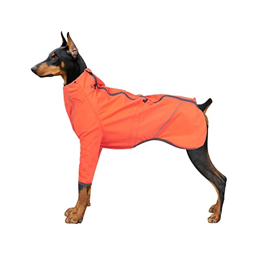 wasserdichte Hundejacke, leichte wasserdichte Jacke, reflektierende Sicherheits-Hunderegenjacke, Winddicht, schneesicher, Hundeweste für kleine, mittelgroße und große Hunde (Color : Orange, Size : X von FAXIOAWA