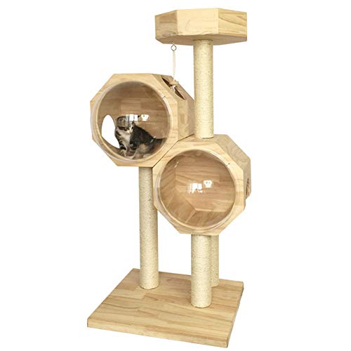 Katzenbaum, Katzenspielzeug, Katzenkratzbaum, Aktivitätszentrum und Lebensraum zenkratzbaum, Aktivitätszentrum und Lebensraum für drinnen und draußen, Katzenplattform (Einheitsgröße, Natur) von FBHappiness