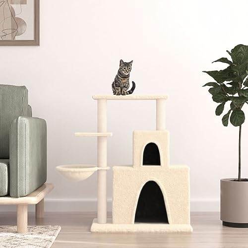 Katzenkratzbaum mit cremefarbenen Sisalstämmen 83 cm, Katzenkratzbaum, Katzentuenkratzbaum mit cremefarbenen Sisalstämmen 83 cm, Katzenkratzbaum, Katzenturm, Katzenbaum, Tierspielhaus Typ 1 Katzenkratzbaum mit cremefarbenen Sisalstämmen 83 cm, Katzenkratzbaum, Katzentuenkratzbaum mit cremefarbenen Sisalstämmen 83 cm, Katzenkratzbaum, Katzenturm, Katzenbaum, Tierspielhaus Typ 1 von FBHappiness