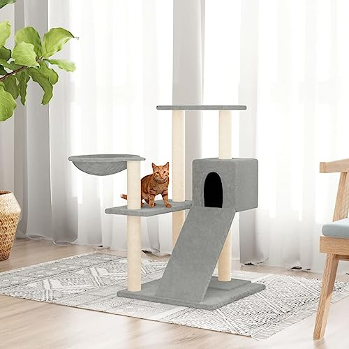Katzenspielzeug Katzenkratzbaum Kratzbaum Katzenbaum mit Sisal Kratzsäule Hellg Katzenspielzeug Katzenkratzbaum Kratzbaum Katzenbaum mit Sisal Kratzsäule Hellgrau 82 cm Model171667 von FBHappiness