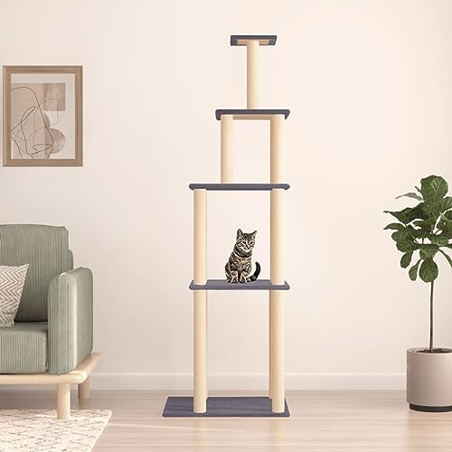Katzenspielzeug Katzenkratzbaum Kratzbaum Katzenbaum mit Sisalkratzbaum Dunkelg Katzenspielzeug Katzenkratzbaum Kratzbaum Katzenbaum mit Sisalkratzbaum Dunkelgrau 183 cm Model171746 von FBHappiness