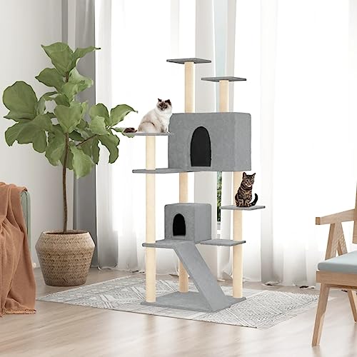 Katzenspielzeug Katzenkratzbaum Kratzbaum Katzenbaum mit Sisalkratzbaum Hellgra Katzenspielzeug Katzenkratzbaum Kratzbaum Katzenbaum mit Sisalkratzbaum Hellgrau 153 cm Model171694 von FBHappiness