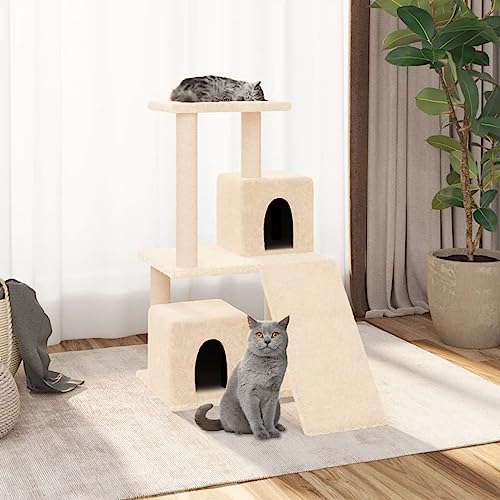 Katzenspielzeug Katzenkratzbaum Kratzbaum Katzenbaum mit cremefarbener Sisalkra Katzenspielzeug Katzenkratzbaum Kratzbaum Katzenbaum mit cremefarbener Sisalkratzsäule 82 cm Model171663 von FBHappiness