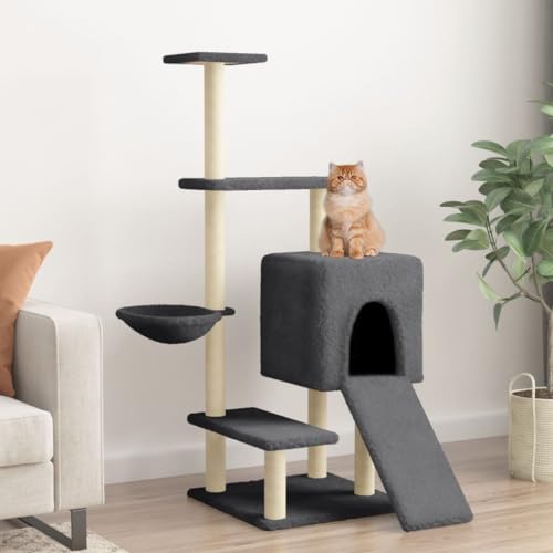Katzenspielzeug Kratzbaum Katzenbaum mit Sisalkratzstamm Dunkelgrau 130,5 cm Katzenspielzeug Kratzbaum Katzenbaum mit Sisalkratzstamm Dunkelgrau 130,5 cm Katzenspielzeug Kratzbaum Katzenbaum mit Sisalkratzstamm Dunkelgrau 130,5 cm Katzenspielzeug Kratzbaum Katzenbaum mit Sisalkratzstamm Dunkelgrau 130,5 cm von FBHappiness