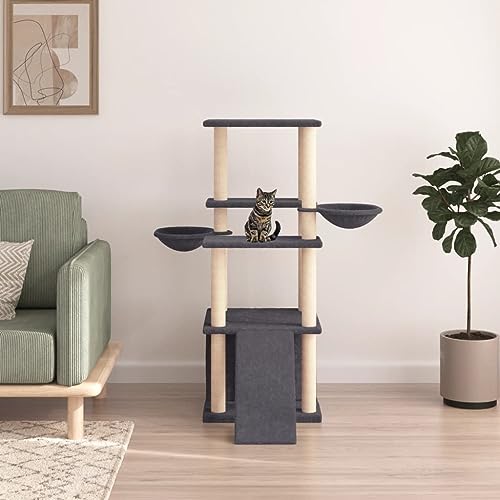 Katzenspielzeug Kratzbaum Katzenbaum mit Sisalkratzstamm Dunkelgrau 133 cm Katzenspielzeug Kratzbaum Katzenbaum mit Sisalkratzstamm Dunkelgrau 133 cm Katzenspielzeug Kratzbaum Katzenbaum mit Sisalkratzstamm Dunkelgrau 133 cm Katzenspielzeug Kratzbaum Katzenbaum mit Sisalkratzstamm Dunkelgrau 133 cm von FBHappiness