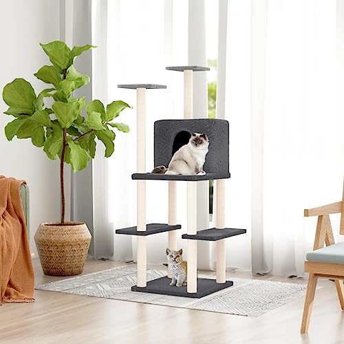 Katzenspielzeug Kratzbaum Katzenbaum mit Sisalkratzstamm Dunkelgrau 144,5 cm Katzenspielzeug Kratzbaum Katzenbaum mit Sisalkratzstamm Dunkelgrau 144,5 cm Katzenspielzeug Kratzbaum Katzenbaum mit Sisalkratzstamm Dunkelgrau 144,5 cm Katzenspielzeug Kratzbaum Katzenbaum mit Sisalkratzstamm Dunkelgrau 144,5 cm von FBHappiness