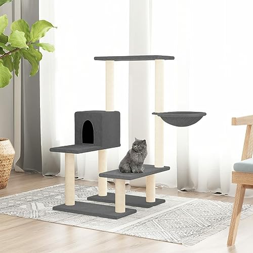 Katzenspielzeug Kratzbaum Katzenbaum mit Sisalkratzstamm Dunkelgrau 94,5 cm Katzenspielzeug Kratzbaum Katzenbaum mit Sisalkratzstamm Dunkelgrau 94,5 cm von FBHappiness
