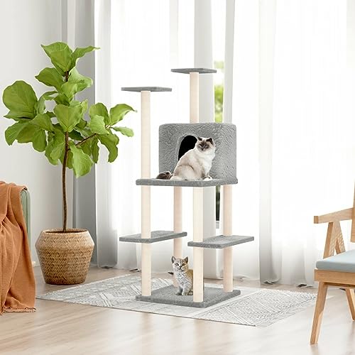 Katzenspielzeug Kratzbaum Katzenbaum mit Sisalkratzstamm Hellgrau 144,5 cm Katzenspielzeug Kratzbaum Katzenbaum mit Sisalkratzstamm Hellgrau 144,5 cm Katzenspielzeug Kratzbaum Katzenbaum mit Sisalkratzstamm Hellgrau 144,5 cm Katzenspielzeug Kratzbaum Katzenbaum mit Sisalkratzstamm Hellgrau 144,5 cm von FBHappiness