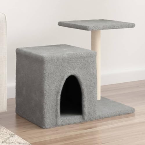 Katzenspielzeug Kratzbaum Katzenbaum mit Sisalkratzstamm Hellgrau 50,5 cm Katzenspielzeug Kratzbaum Katzenbaum mit Sisalkratzstamm Hellgrau 50,5 cm von FBHappiness