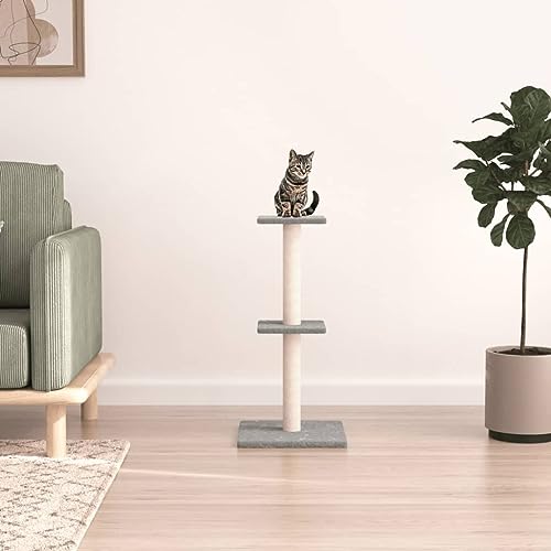Katzenspielzeug Kratzbaum Katzenbaum mit Sisalkratzstamm Hellgrau 73 cm Katzenspielzeug Kratzbaum Katzenbaum mit Sisalkratzstamm Hellgrau 73 cm von FBHappiness