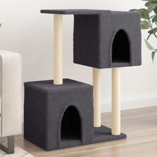 Katzenspielzeug Kratzbaum Katzenbaum mit dunkelgrauem Sisalkratzstamm 86 cm Katzenspielzeug Kratzbaum Katzenbaum mit dunkelgrauem Sisalkratzstamm 86 cm von FBHappiness
